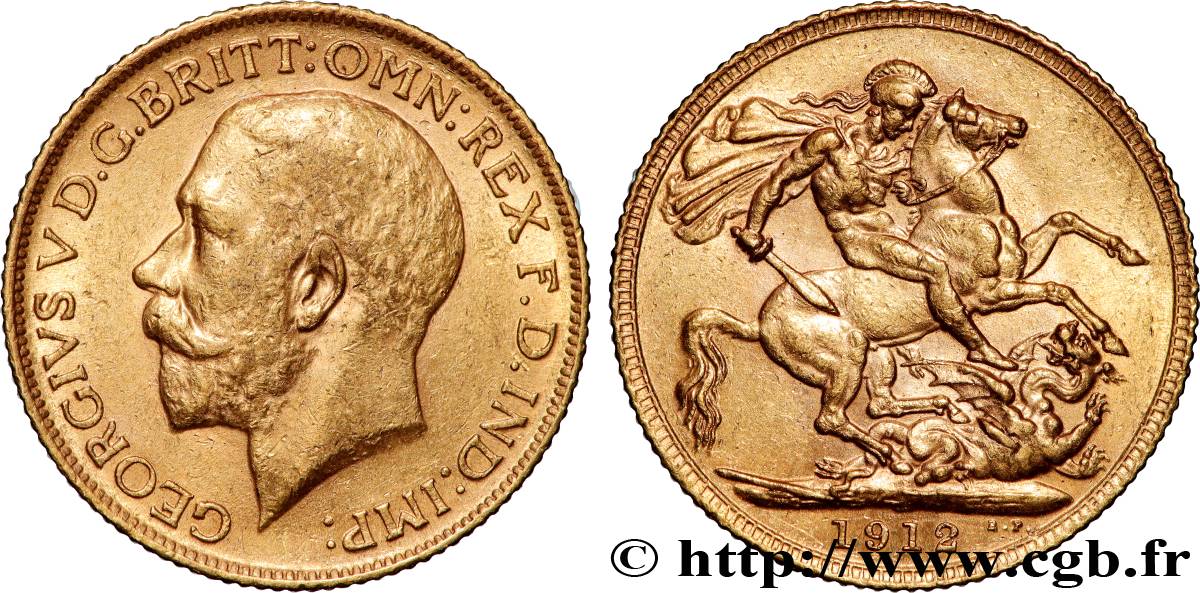 OR, PALLADIUM ET PLATINE INVESTISSEMENT 1 Souverain Georges V 1912 Londres TTB+ 