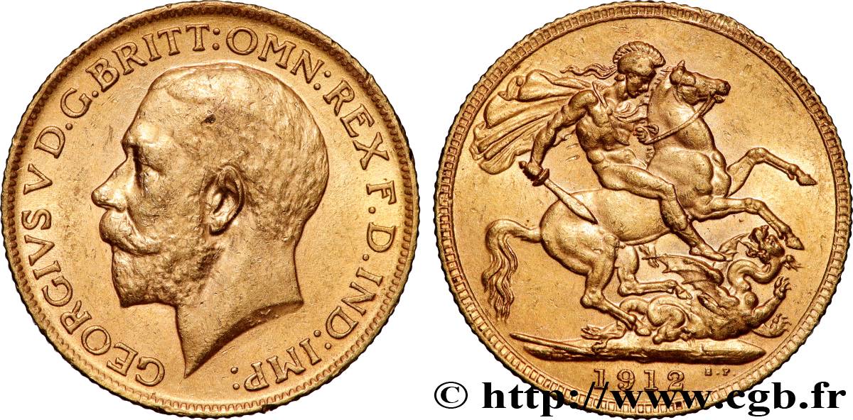 OR, PALLADIUM ET PLATINE INVESTISSEMENT 1 Souverain Georges V 1912 Londres TTB+ 