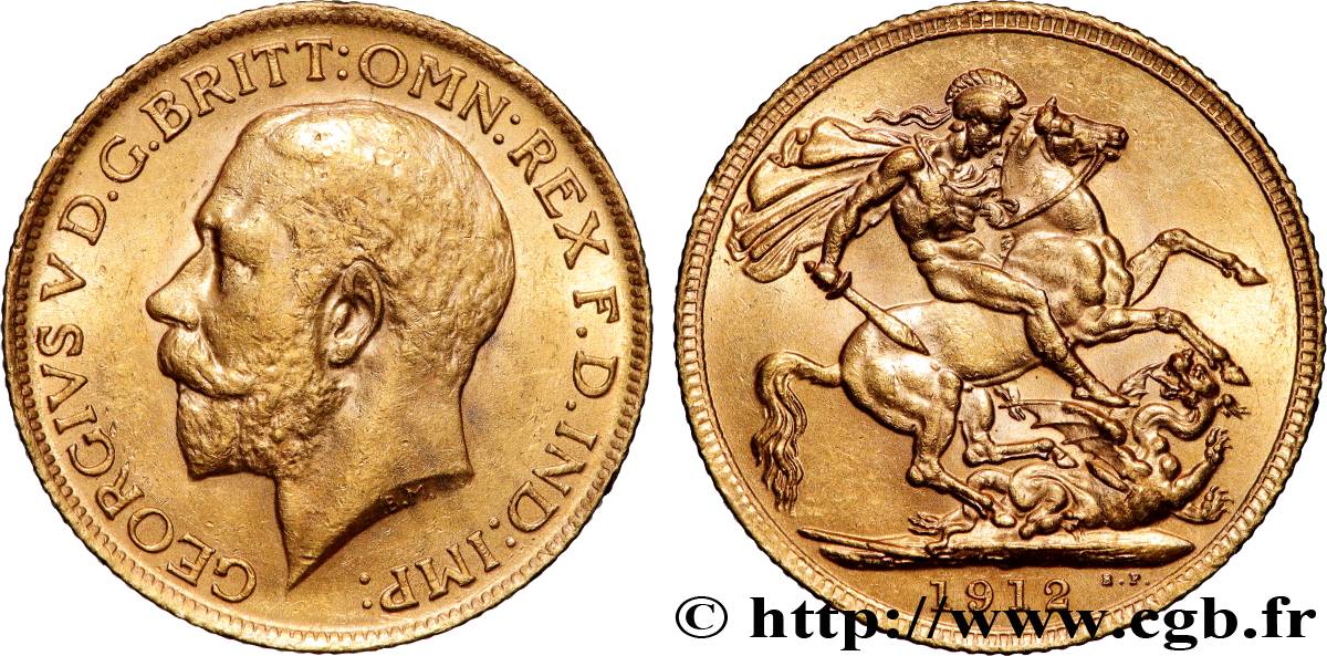 OR, PALLADIUM ET PLATINE INVESTISSEMENT 1 Souverain Georges V 1912 Londres TTB+ 
