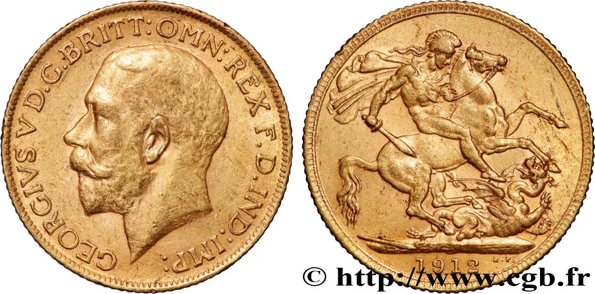 GOLD-, PALLADIUM- UND PLATIN-INVESTITIONEN 1 Souverain Georges V 1912 Londres fVZ 