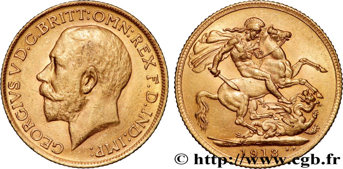ORO, PALLADIO E PLATINO: INVESTIMENTI 1 Souverain Georges V 1913 Londres SPL 