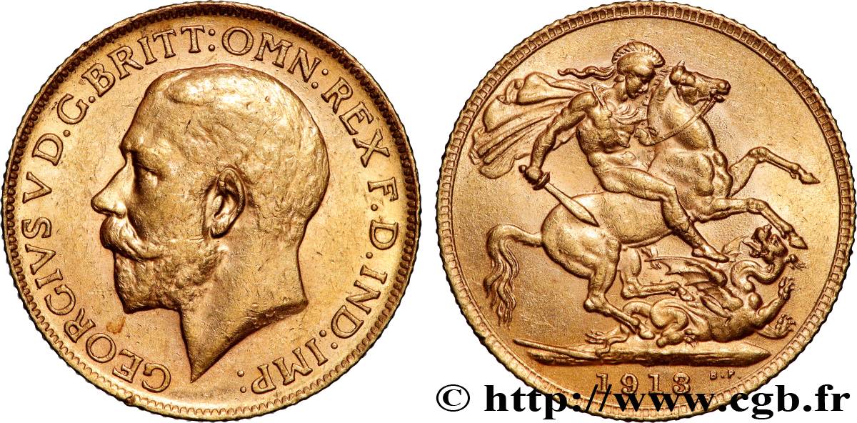 GOLD, PALLADIUM & PLATINUM INVESTMENT 1 Souverain Georges V 1913 Londres AU 