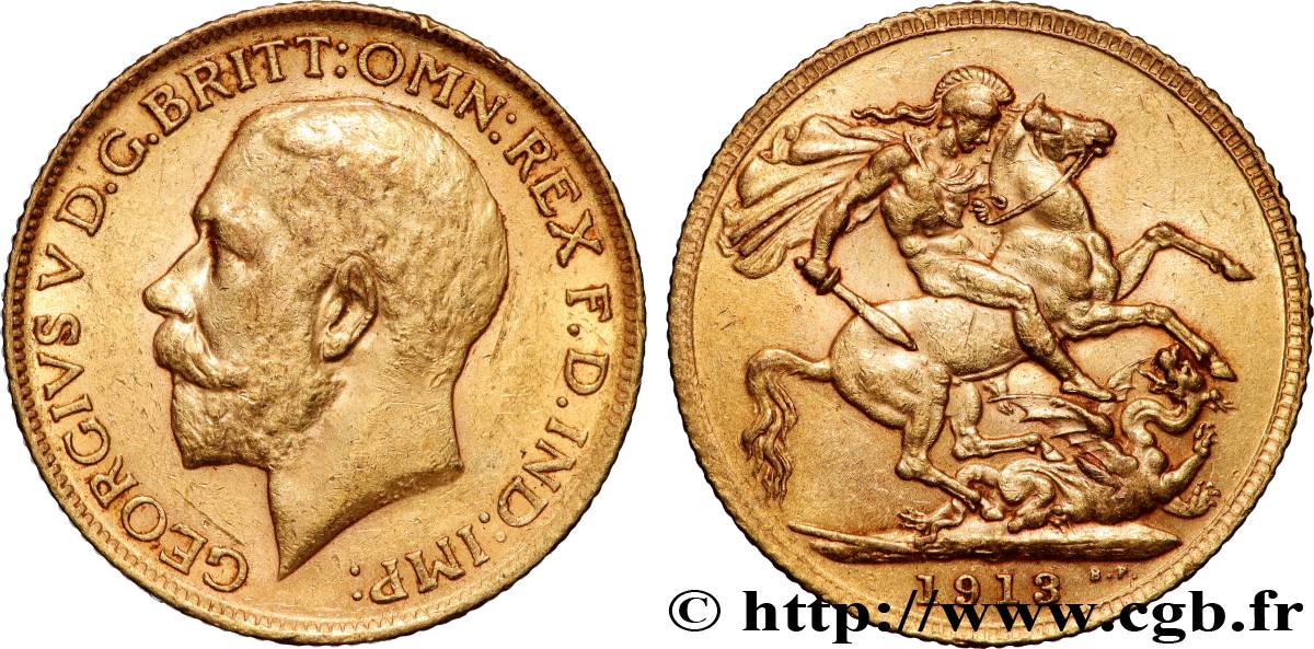 OR, PALLADIUM ET PLATINE INVESTISSEMENT 1 Souverain Georges V 1913 Londres TTB+ 