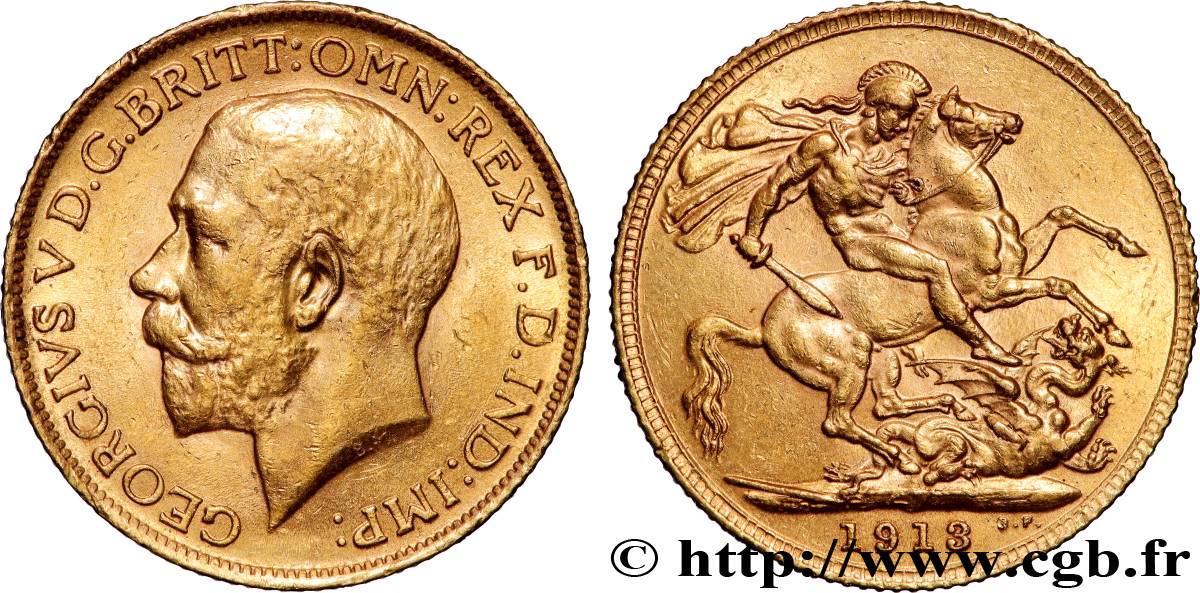 OR, PALLADIUM ET PLATINE INVESTISSEMENT 1 Souverain Georges V 1913 Londres TTB+ 
