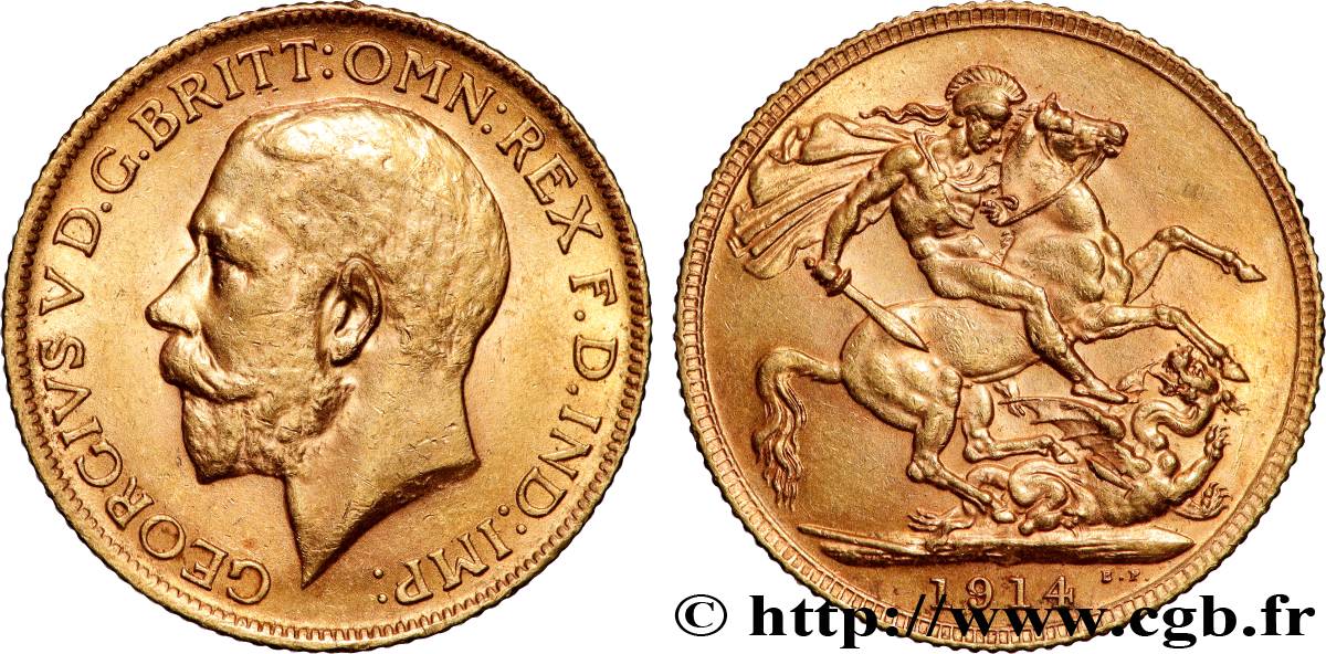 OR, PALLADIUM ET PLATINE INVESTISSEMENT 1 Souverain Georges V 1914 Londres TTB+ 