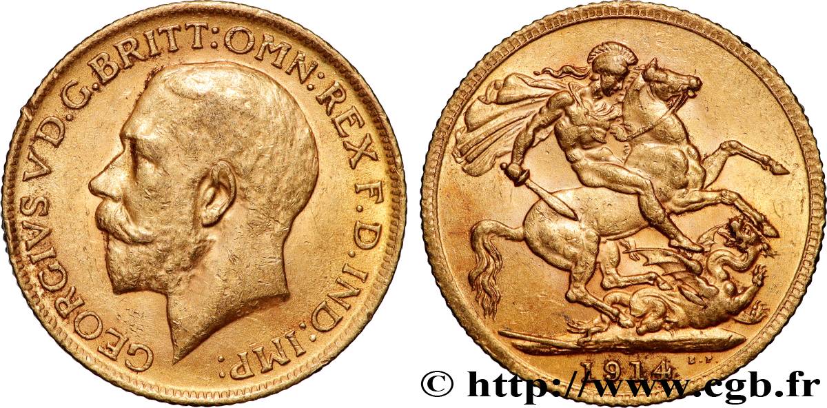 GOLD-, PALLADIUM- UND PLATIN-INVESTITIONEN 1 Souverain Georges V 1914 Londres fVZ 