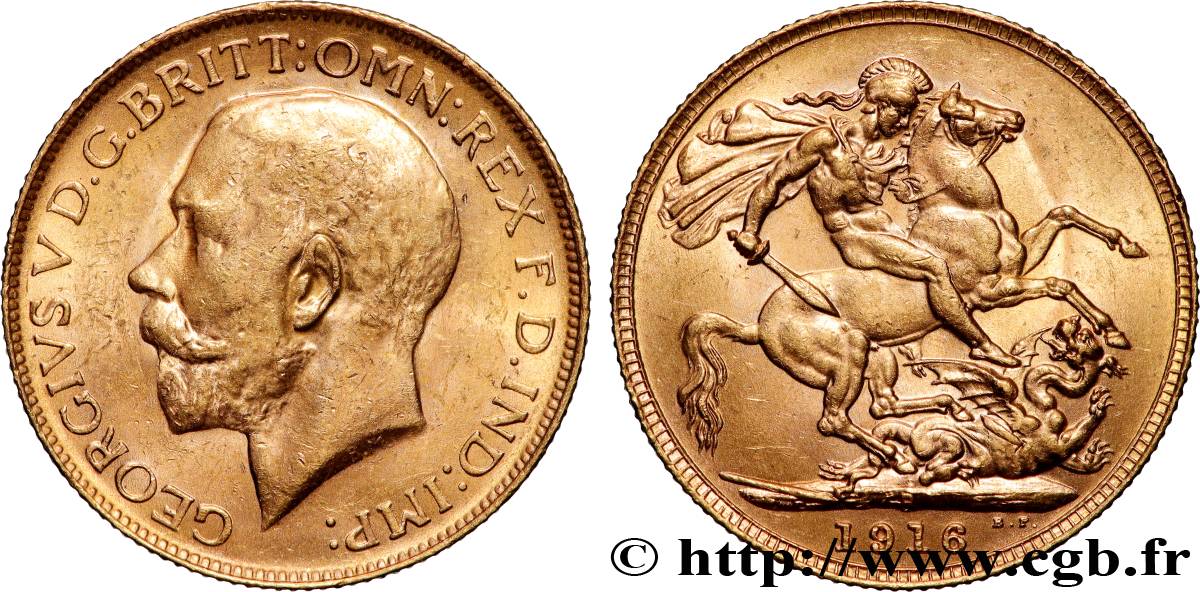 OR, PALLADIUM ET PLATINE INVESTISSEMENT 1 Souverain Georges V 1916 Perth SUP 