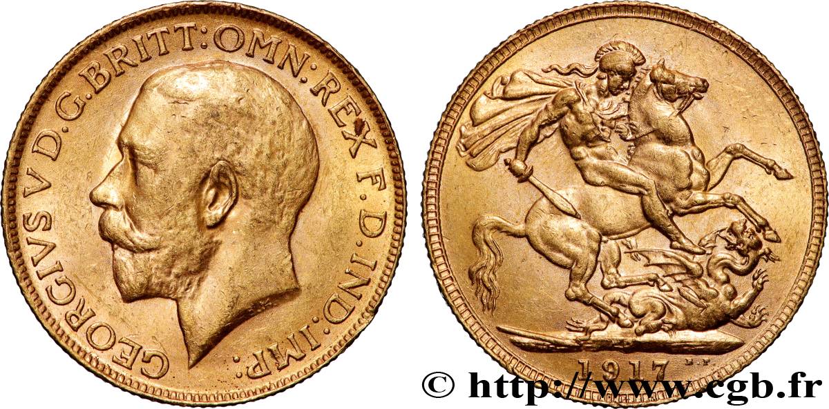 GOLD, PALLADIUM & PLATINUM INVESTMENT 1 Souverain Georges V 1917 Perth AU 