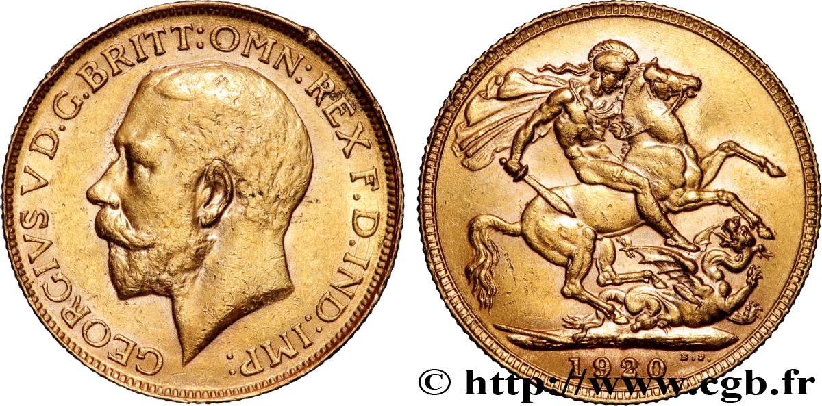 OR, PALLADIUM ET PLATINE INVESTISSEMENT 1 Souverain Georges V 1920 Perth TTB+ 