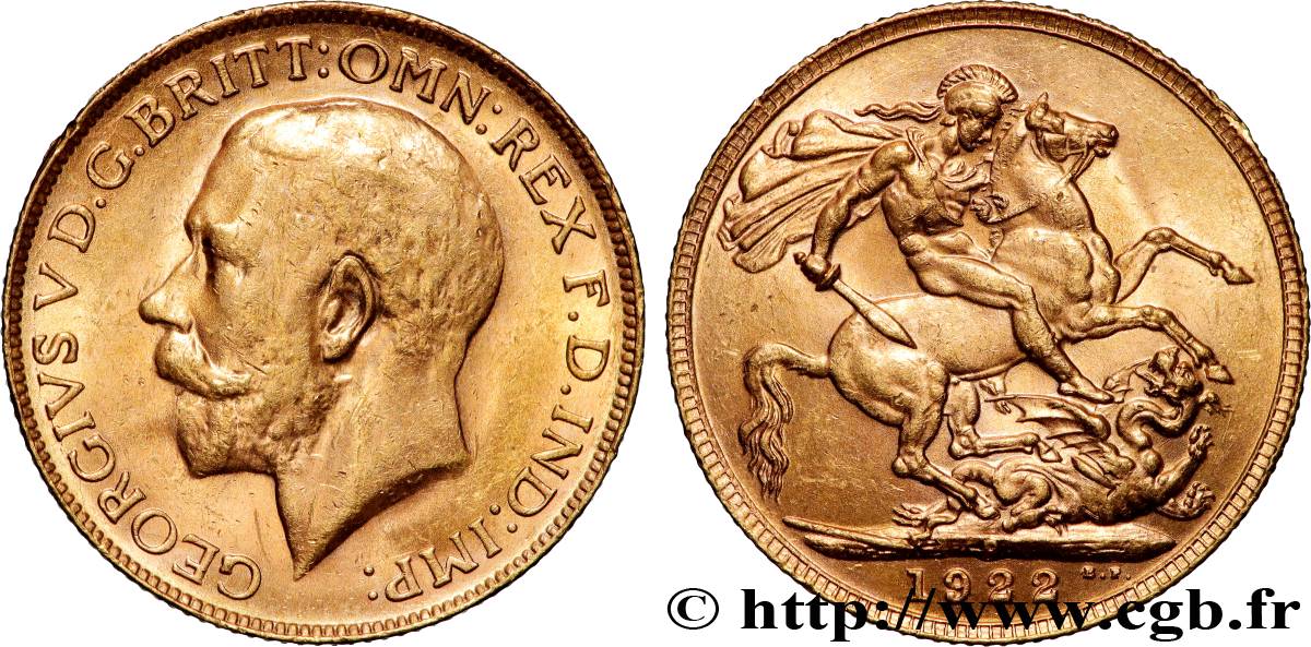 OR, PALLADIUM ET PLATINE INVESTISSEMENT 1 Souverain Georges V 1922 Perth SUP 