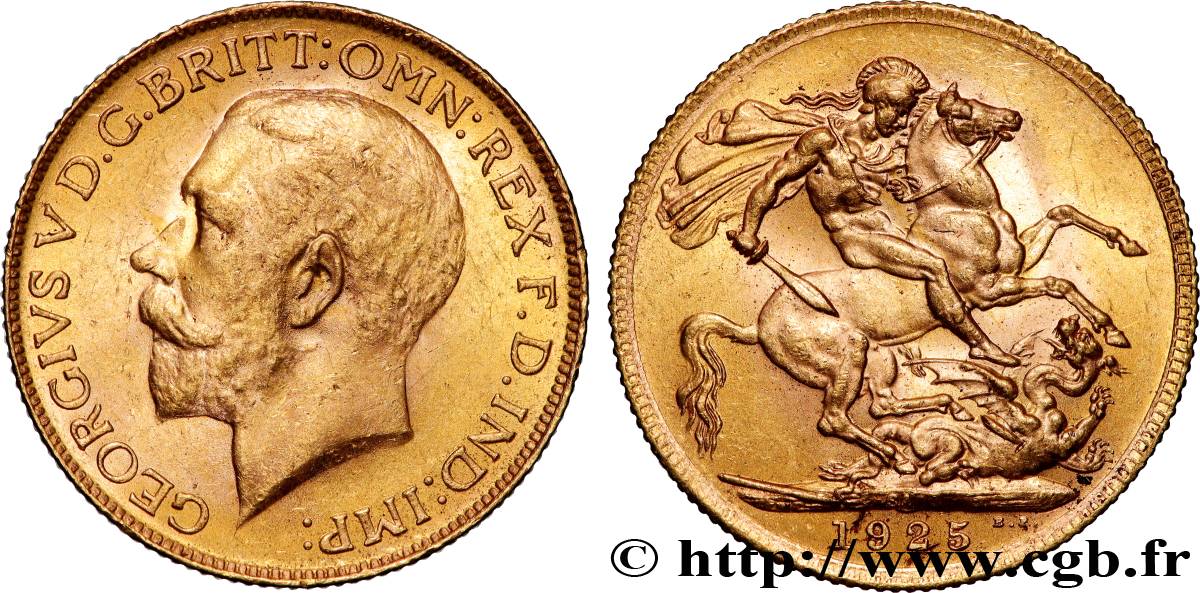 GOLD, PALLADIUM & PLATINUM INVESTMENT 1 Souverain Georges V 1925 Afrique du Sud AU 