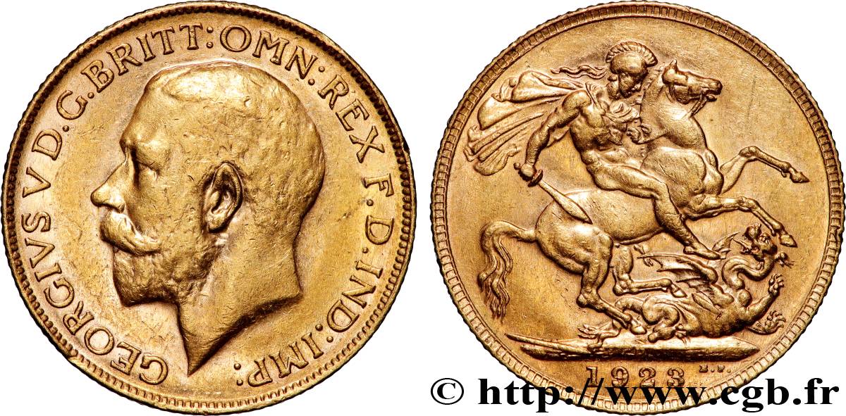 OR, PALLADIUM ET PLATINE INVESTISSEMENT 1 Souverain Georges V 1923 Perth TTB+ 