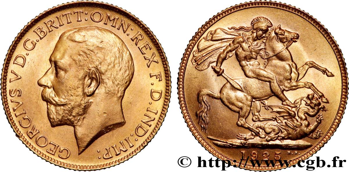 OR, PALLADIUM ET PLATINE INVESTISSEMENT 1 Souverain Georges V 1925 Londres SUP 