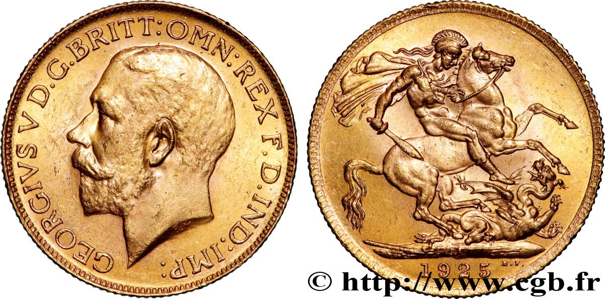 OR, PALLADIUM ET PLATINE INVESTISSEMENT 1 Souverain Georges V 1925 Afrique du Sud SUP 