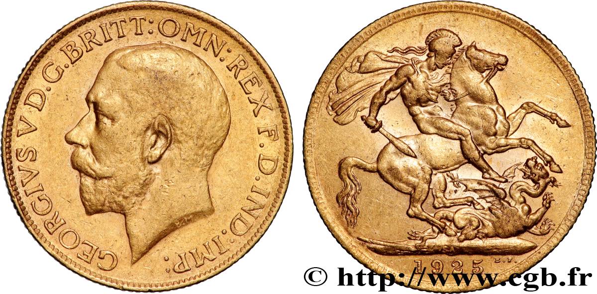 OR, PALLADIUM ET PLATINE INVESTISSEMENT 1 Souverain Georges V 1925 Afrique du Sud TTB+ 