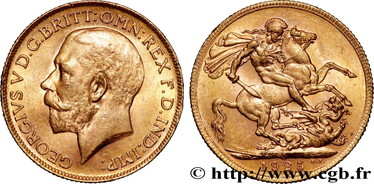 OR, PALLADIUM ET PLATINE INVESTISSEMENT 1 Souverain Georges V 1925 Afrique du Sud SUP 
