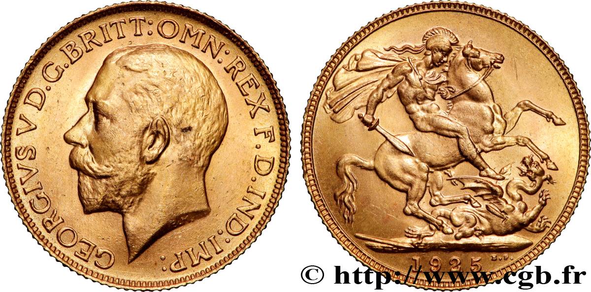 OR, PALLADIUM ET PLATINE INVESTISSEMENT 1 Souverain Georges V 1925 Londres SUP 
