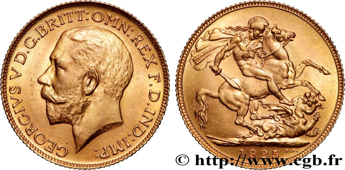 GOLD-, PALLADIUM- UND PLATIN-INVESTITIONEN 1 Souverain Georges V 1925 Londres VZ 