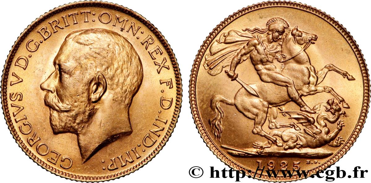 GOLD-, PALLADIUM- UND PLATIN-INVESTITIONEN 1 Souverain Georges V 1925 Londres VZ 