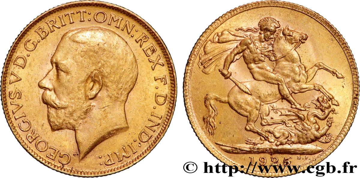 GOLD-, PALLADIUM- UND PLATIN-INVESTITIONEN 1 Souverain Georges V 1925 Afrique du Sud fVZ 