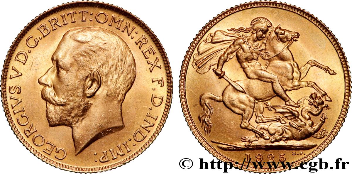 OR, PALLADIUM ET PLATINE INVESTISSEMENT 1 Souverain Georges V 1925 Londres SUP 