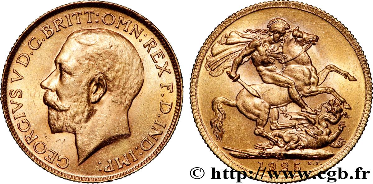 OR, PALLADIUM ET PLATINE INVESTISSEMENT 1 Souverain Georges V 1925 Afrique du Sud SUP 