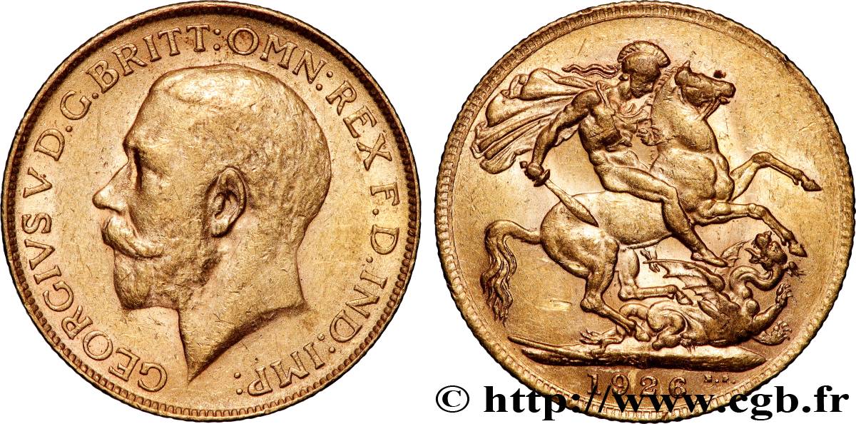 OR, PALLADIUM ET PLATINE INVESTISSEMENT 1 Souverain Georges V 1926 Afrique du Sud TTB+ 