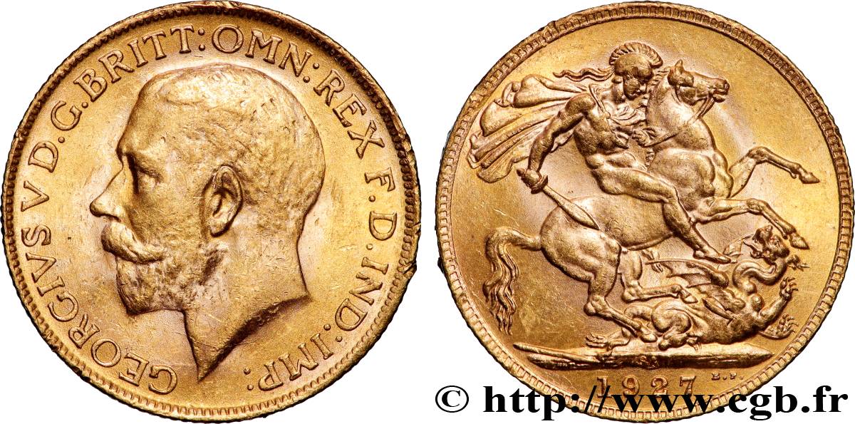 GOLD, PALLADIUM & PLATINUM INVESTMENT 1 Souverain Georges V 1927 Afrique du Sud AU 