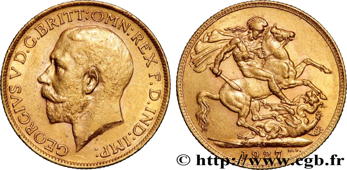 OR, PALLADIUM ET PLATINE INVESTISSEMENT 1 Souverain Georges V 1927 Afrique du Sud TTB+ 