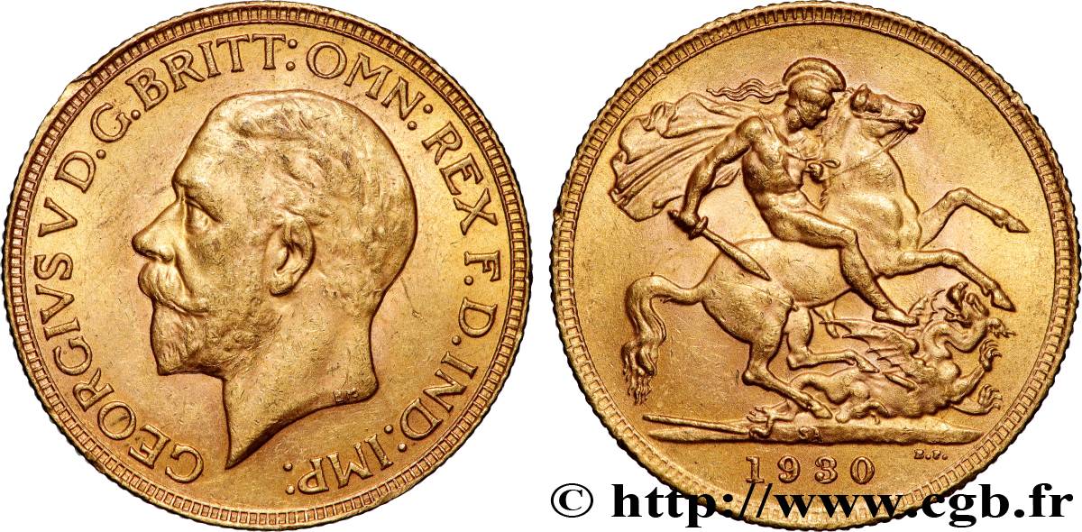 OR, PALLADIUM ET PLATINE INVESTISSEMENT 1 Souverain Georges V 1930 Afrique du Sud TTB+ 