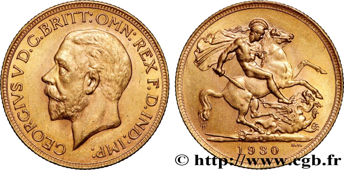 OR, PALLADIUM ET PLATINE INVESTISSEMENT 1 Souverain Georges V 1930 Afrique du Sud SUP 