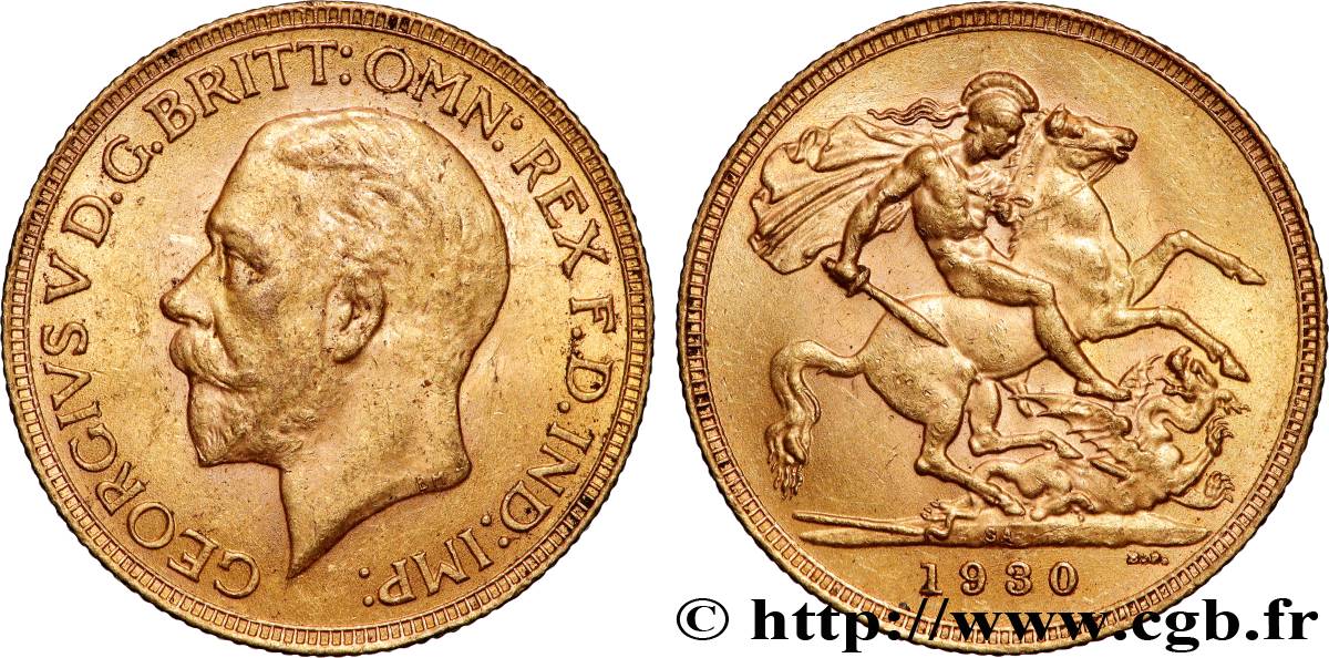 OR, PALLADIUM ET PLATINE INVESTISSEMENT 1 Souverain Georges V 1930 Afrique du Sud TTB+ 
