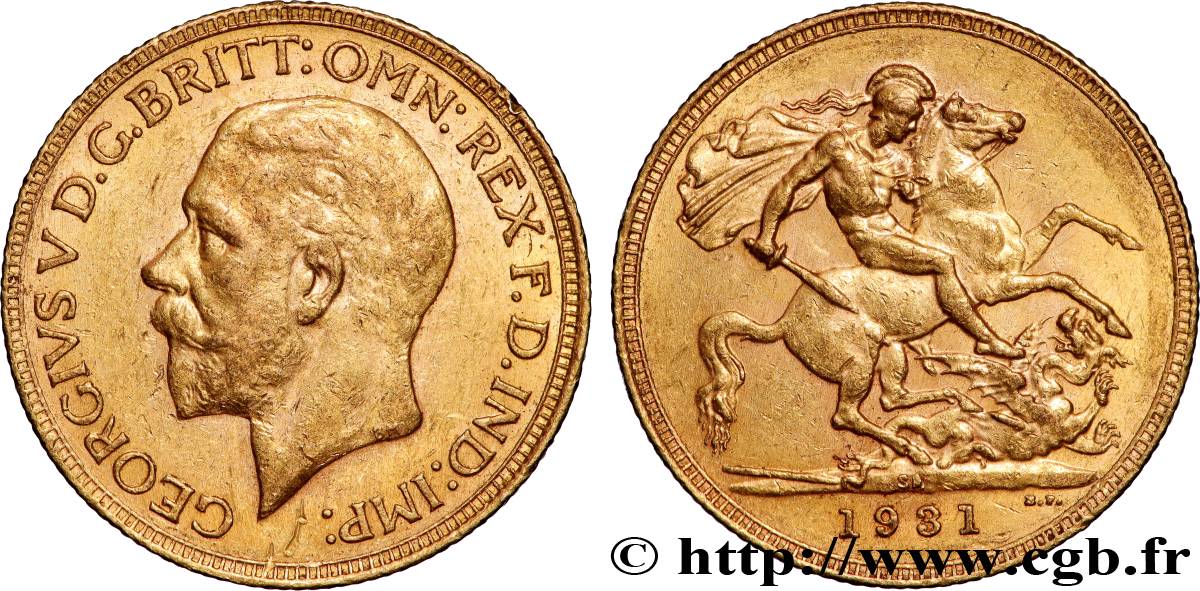 OR, PALLADIUM ET PLATINE INVESTISSEMENT 1 Souverain Georges V 1931 Afrique du Sud TTB+ 