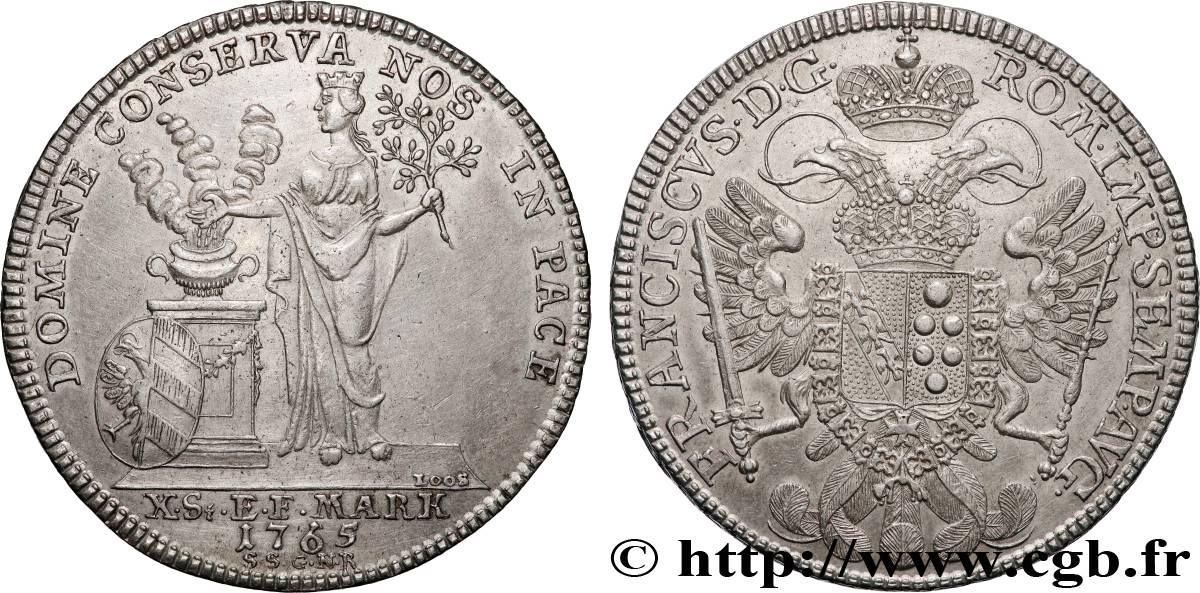 ALLEMAGNE - NUREMBERG Thaler au nom de François Ier 1765 Nuremberg SUP 