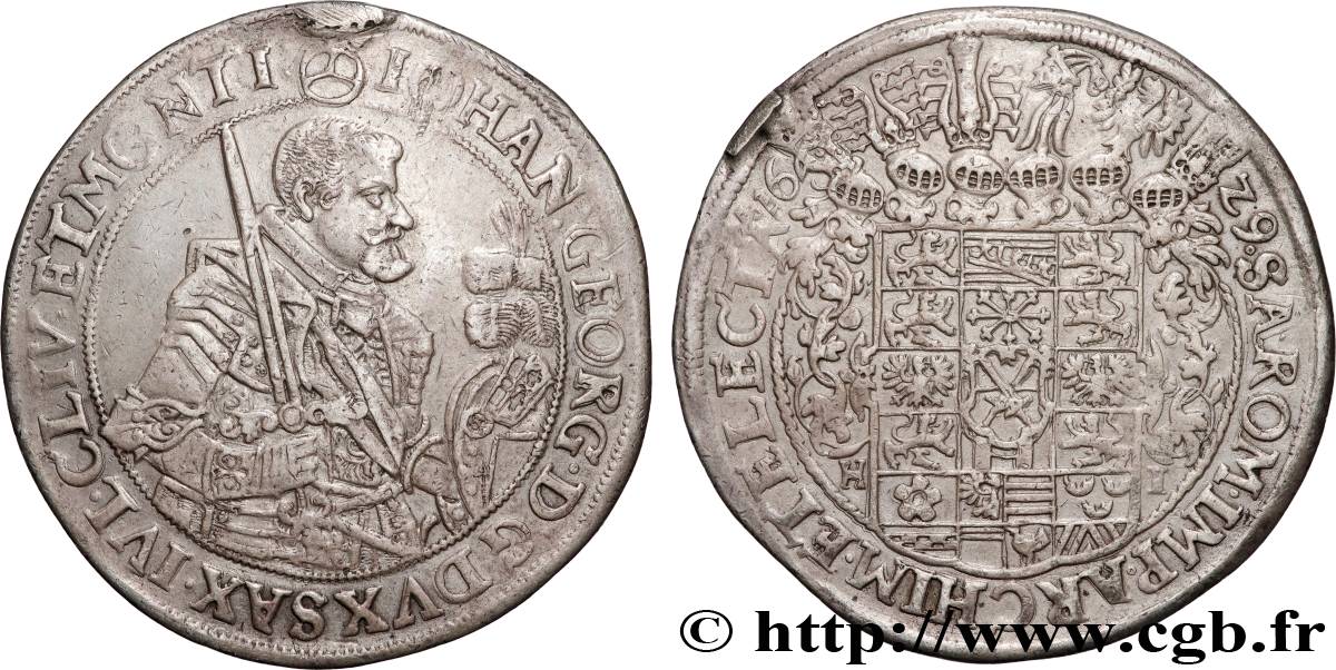 GERMANY - SAXONY - JEAN-GEORGES I Thaler 1629 Dresde AU 