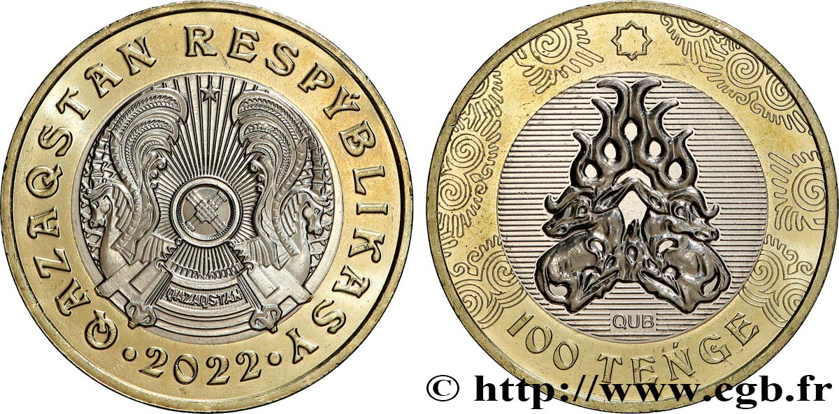 KAZAKHSTAN 100 Tenge Cerfs - Style Saki 2022 Oust-Kamenogorsk SPL 
