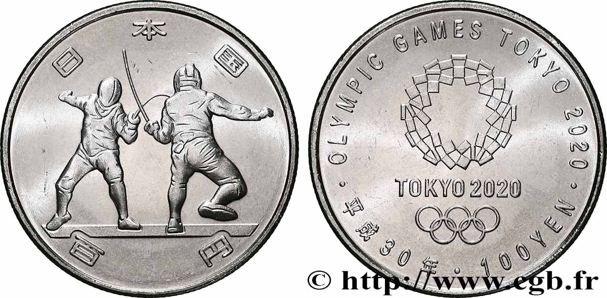 JAPAN 100 Yen Jeux Olympiques Tokyo 2020 - Escrime (2018) Hiroshima MS 