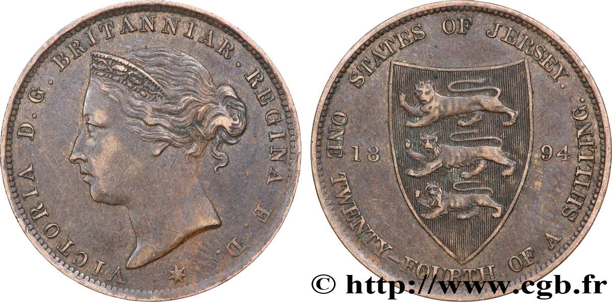 JERSEY 1/24 Shilling Victoria 1894 Londres XF 