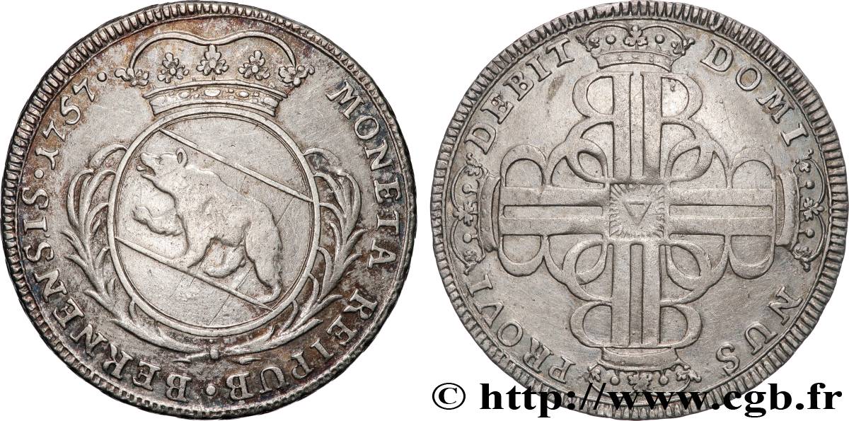SCHWEIZ - KANTON BERN 1/4 Thaler 1757  SS 