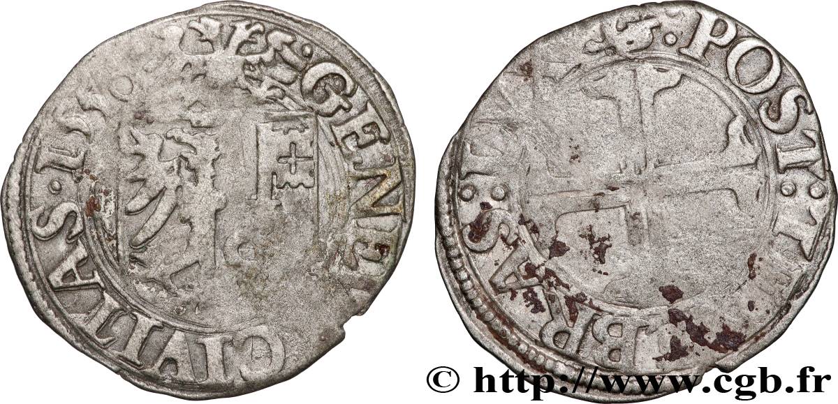 SUISSE - RÉPUBLIQUE DE GENÈVE Sol 1556 Genève TB+ 