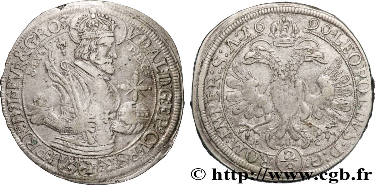 SCHWEIZ - KANTON GRAUBÜNDEN 2/3 Thaler - Ulrich VI 1690  SS 