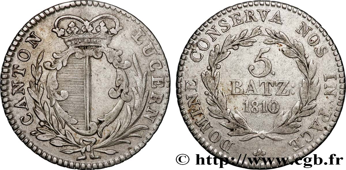 SUISSE - CANTON LUCERNA 5 Batzen 1810  BB 