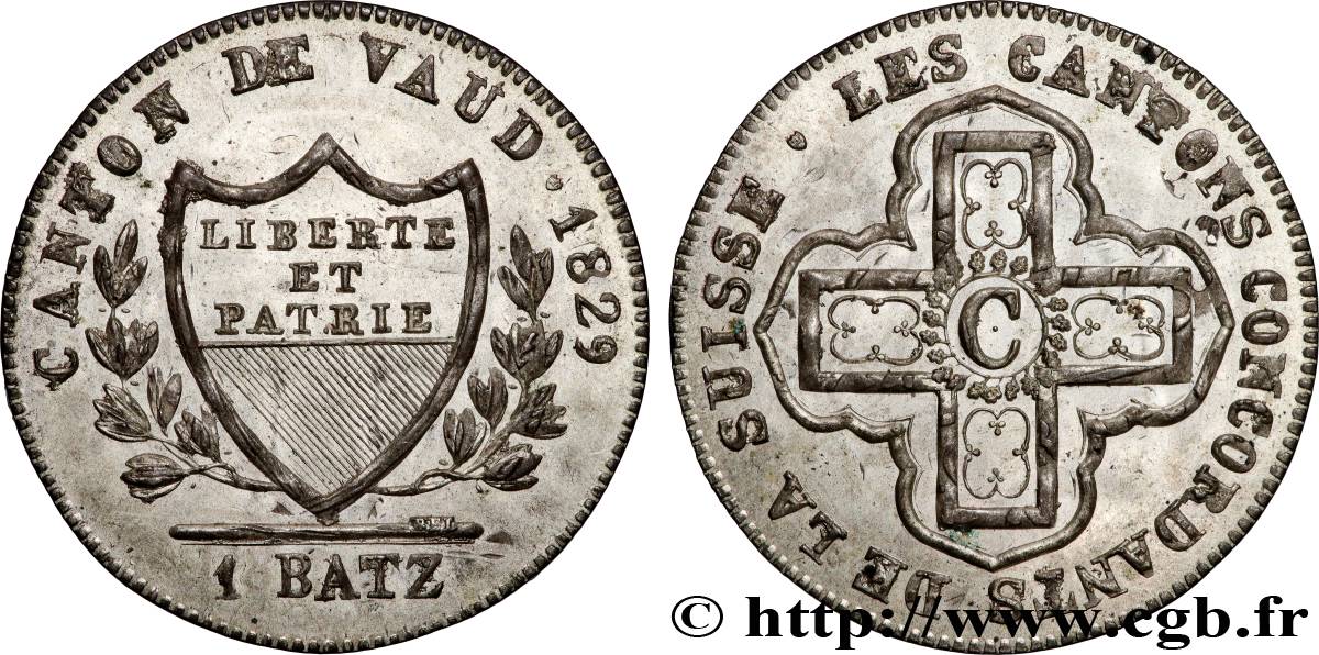 SCHWEIZ  - KANTON WAADT 1 Batzen 1829  VZ 