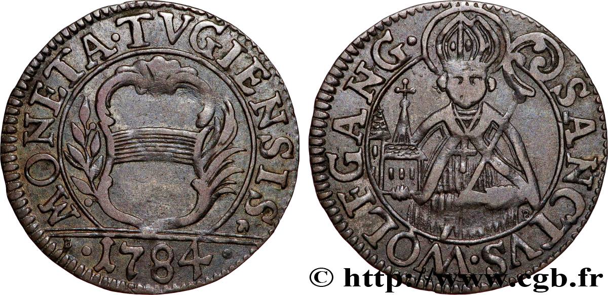 SUISSE - CANTON DE ZOUG 1 Schilling 1784  TTB 