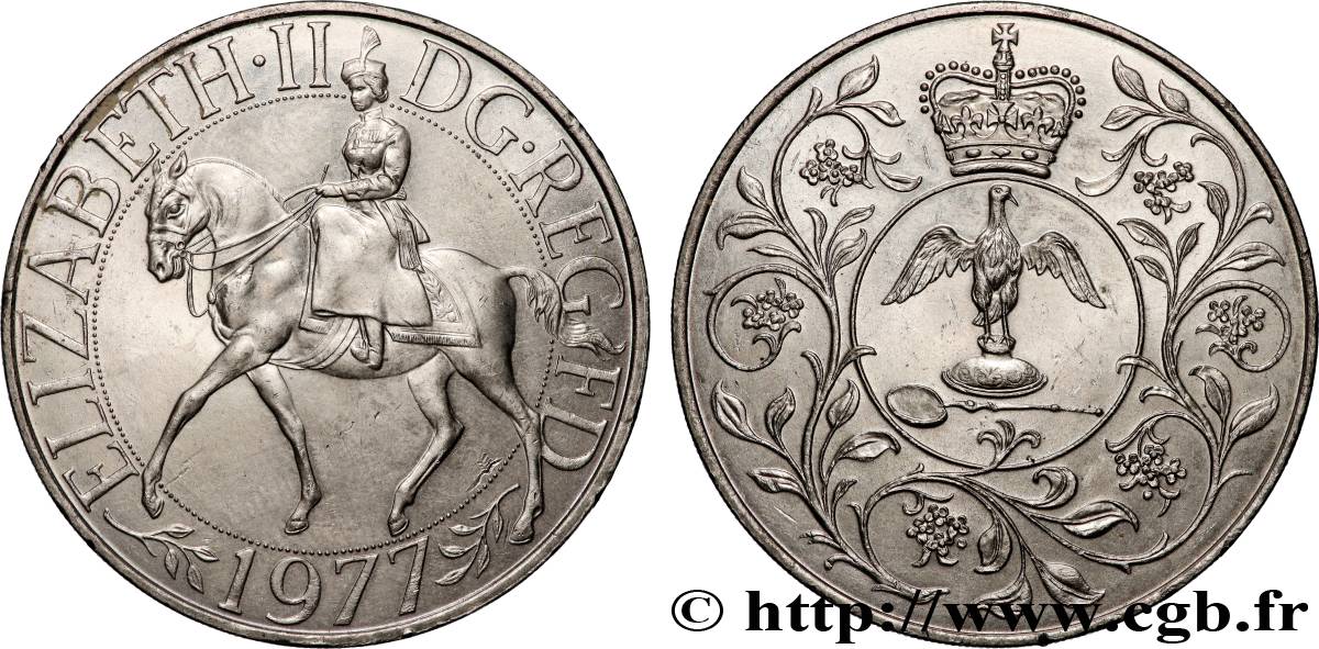 ROYAUME-UNI 25 New Pence jubilé d’argent d’Elisabeth II 1977  SPL 