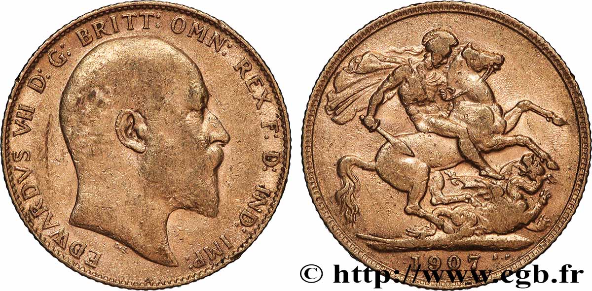 ORO, PALLADIO E PLATINO: INVESTIMENTI 1 Souverain Edouard VII 1907 Londres q.BB 