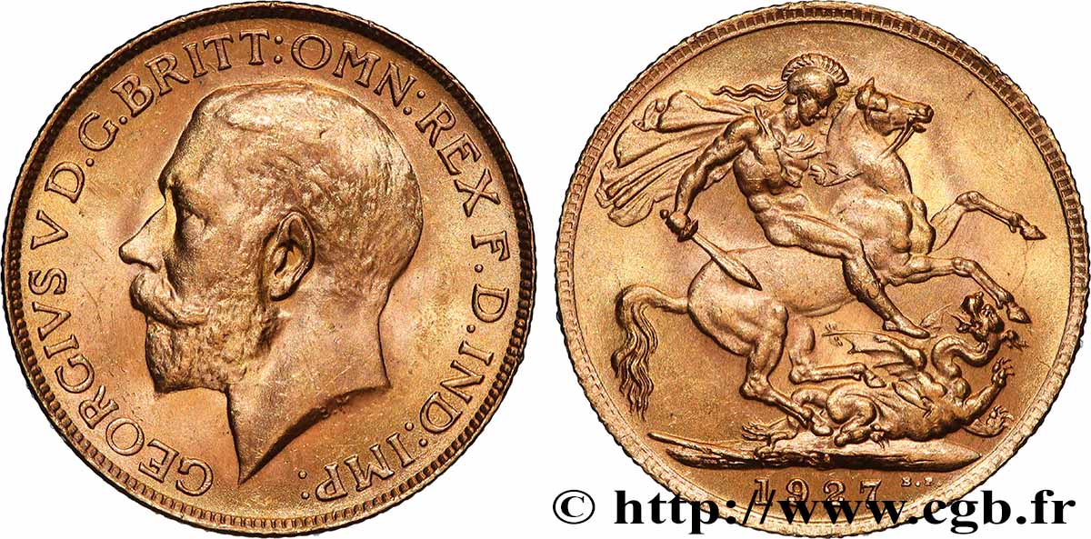 OR, PALLADIUM ET PLATINE INVESTISSEMENT 1 Souverain Georges V 1927 Afrique du Sud SUP 