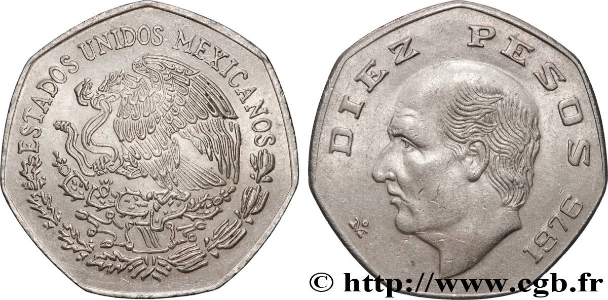 MEXIQUE 10 Pesos Manuel Hidalgo y Costilla 1976 Mexico SUP 