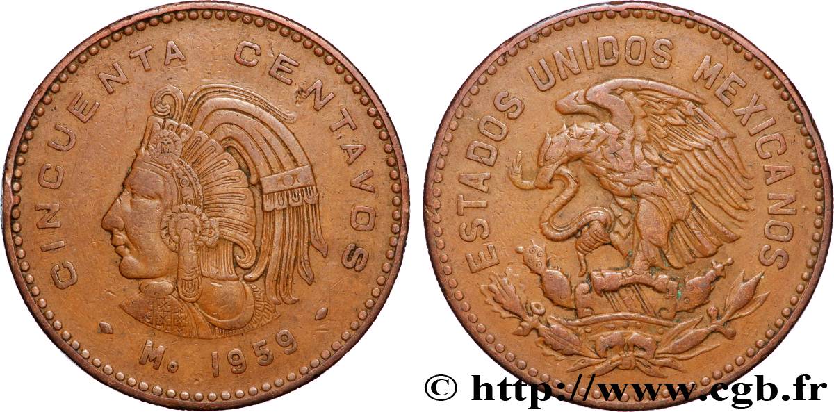 MEXIQUE 50 Centavos Aigle 1959 Mexico TTB 