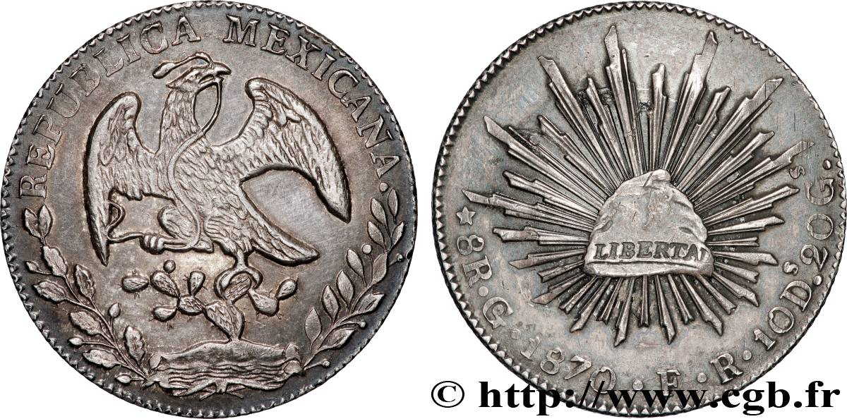 MEXIKO 8 Reales  1870 Guanajuato - G° fVZ 